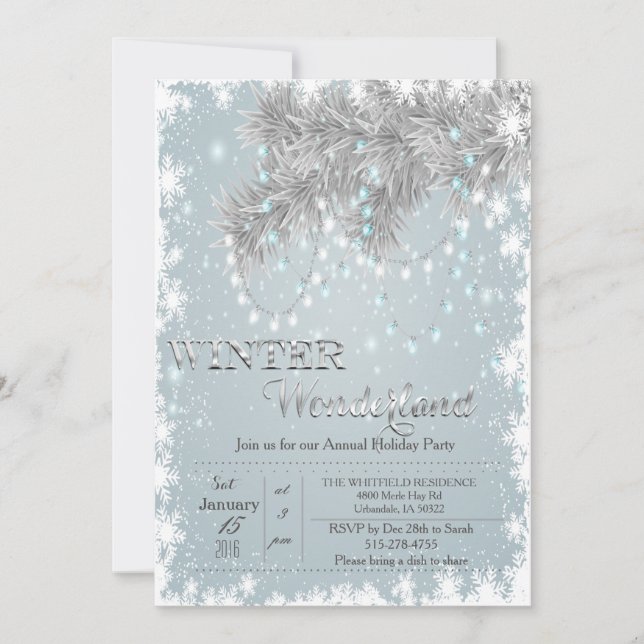 Winter Wonderland Christmas Holiday Invitation (Devant)