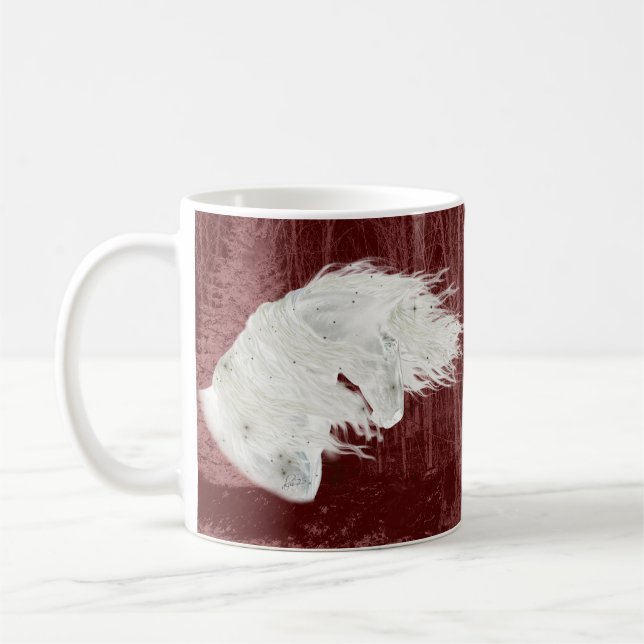 Winter Wonderland Friesian Horse 2-Sided Mug (Gauche)
