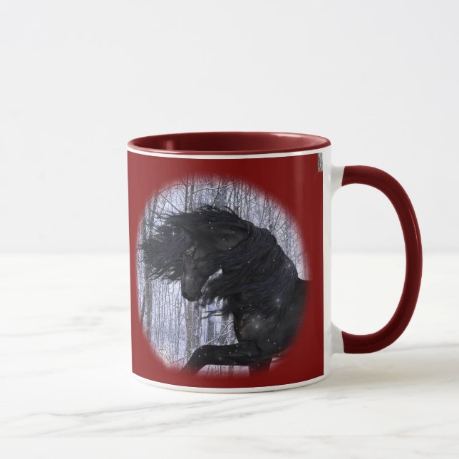 Winter Wonderland Friesian Horse Mug (Droite)