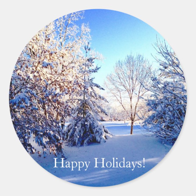 Winter Wonderland Happy Holiday Stickers (Devant)