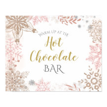 Winter Wonderland Hot Chocolat Rose Gold Poster