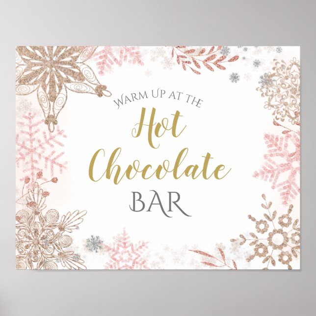 Winter Wonderland Hot Chocolat Rose Gold Poster (Devant)