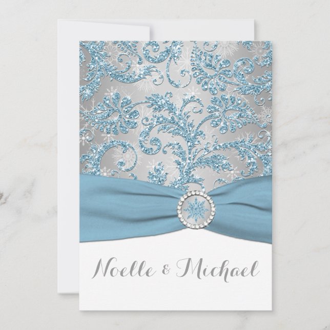 Winter Wonderland, IMPRIMÉ Invitation de boucle de (Devant)