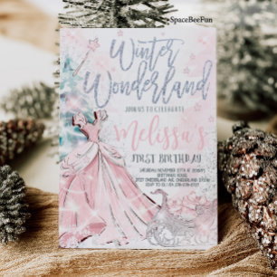 Winter Wonderland Invitation Fête de flocon de nei