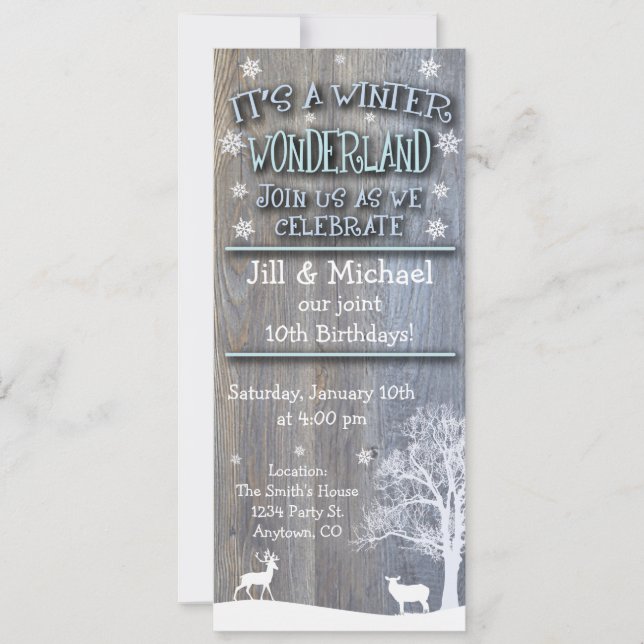 Winter Wonderland Invitations d'anniversaire conjo (Devant)