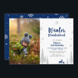 Winter Wonderland Kid Boy 2e Invitation anniversai<br><div class="desc">Célébrez une journée spéciale pour votre bien-aimé avec cette jolie invitation d'anniversaire Winter Wonderland! Ce design présente un design de cerfs mignons et des flocons de neige avec le thème bleu marine et argent parties scintillant couleur. Vous pouvez ajouter n'importe quelle couleur arrière - plan.</div>