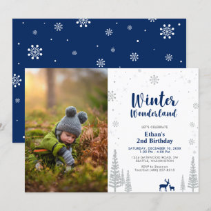 Winter Wonderland Kid Boy 2e Invitation anniversai
