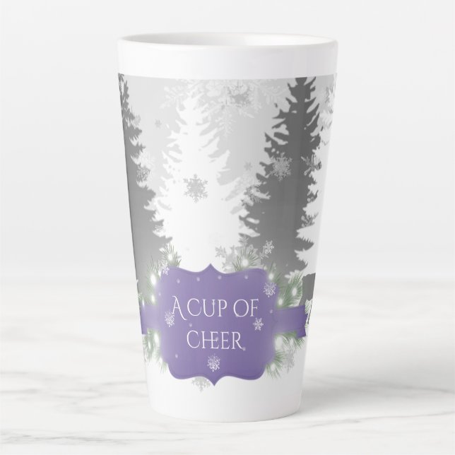 Winter Wonderland Latte Mug - Purple (Devant)