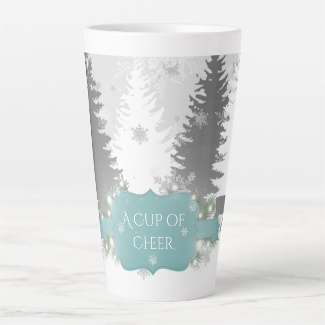 Winter Wonderland Latte Mug - Turquoise (Devant)