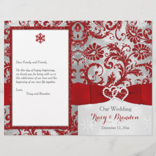 Winter Wonderland Love Hearts Programme de mariage