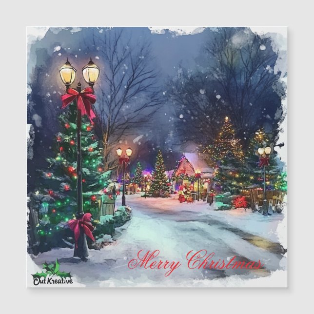 Winter Wonderland Magnetic Christmas Card (Devant)