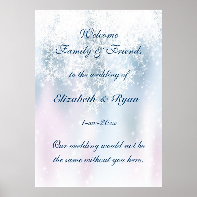 Winter Wonderland, Mariage, affiche de bienvenue (Devant)