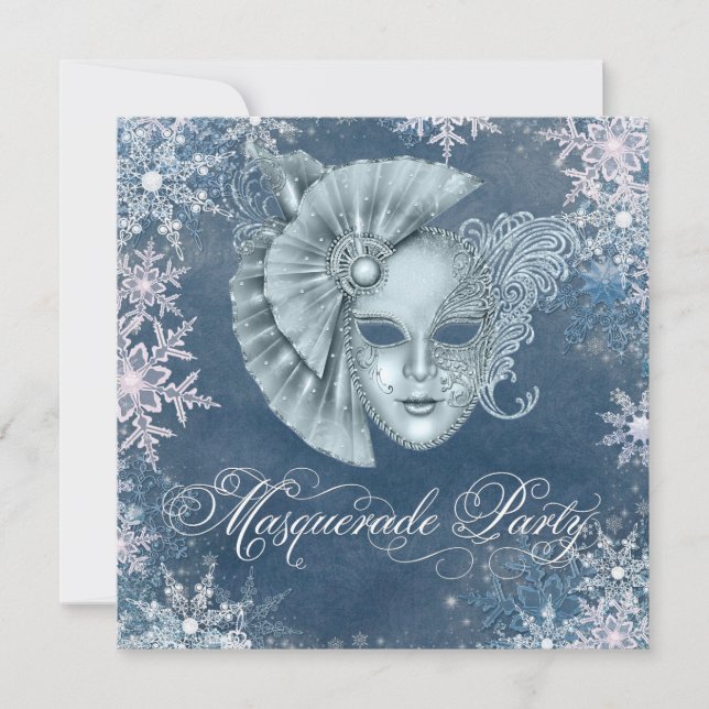 Winter Wonderland Masquerade Party Invitations (Devant)