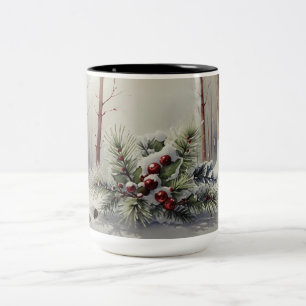 Winter Wonderland Mug Berries rouges à feuillage