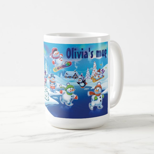 Winter Wonderland neige gens tasse nom personnalis (Devant droit)