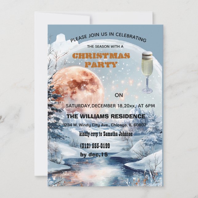 Winter Wonderland Noël Invitation (Devant)