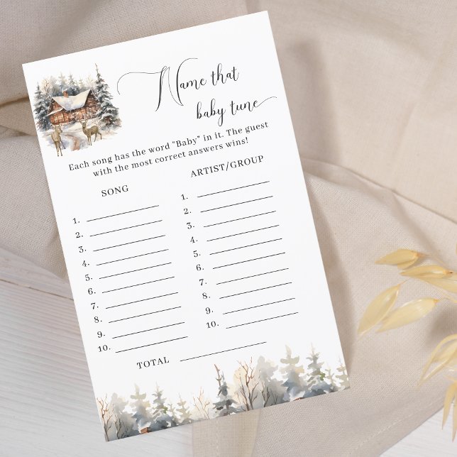 Winter Wonderland Nom Ce Baby shower de tonalité b (Créateur téléchargé)