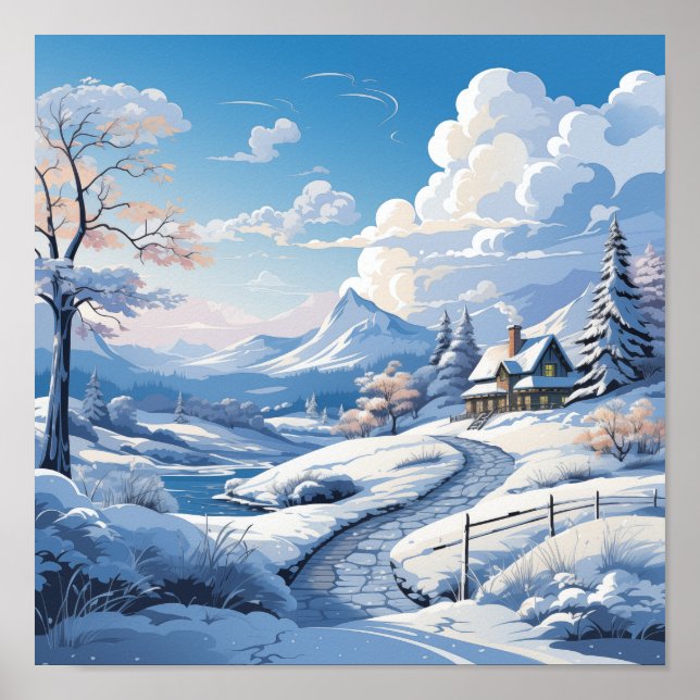 Winter Wonderland Outdoor Poster Pittoresque (Devant)