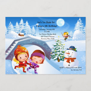 Winter Wonderland Patinage Party Invitation