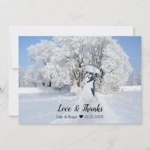 Winter Wonderland Photo Mariage Carte de remerciem