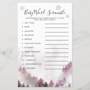 Winter Wonderland Pink Baby Word Scramble Jeu