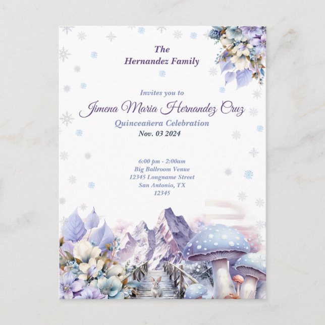Winter Wonderland Quinceañera Invitation (Devant)