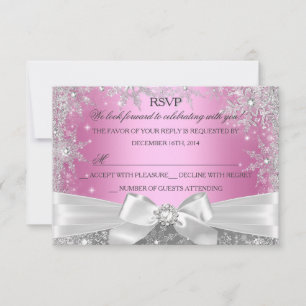 Winter Wonderland Rose Sweet 16 RSVP