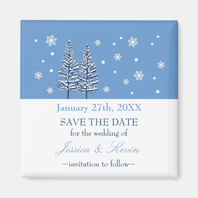 Winter Wonderland Save the Date Magnet (Devant)