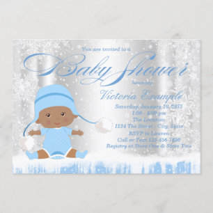 Winter Wonderland Snowflake Baby shower Invitation