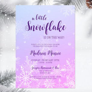 Winter Wonderland Snowflake Baby shower Invitation