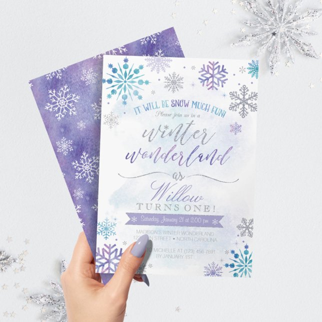 Winter Wonderland Snowflake Invitation Anniversair (Créateur téléchargé)