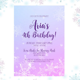 Winter Wonderland Snowflake Invitation Anniversair