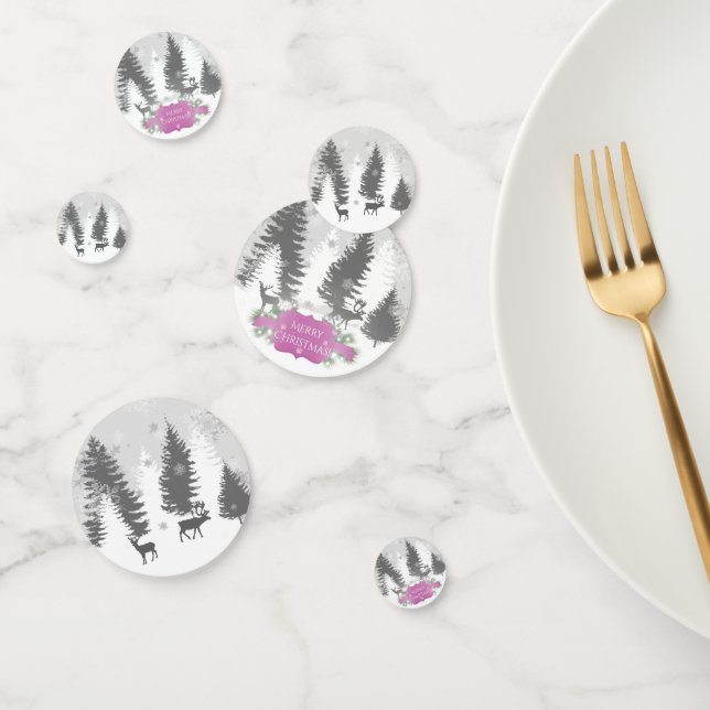 Winter Wonderland Table Confetti - Magenta (Groupe)