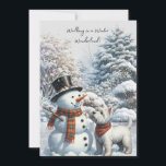 Winter Wonderland Westie Carte de Noël<br><div class="desc">Winter Wonderland Westie et snowman Christmas Card</div>