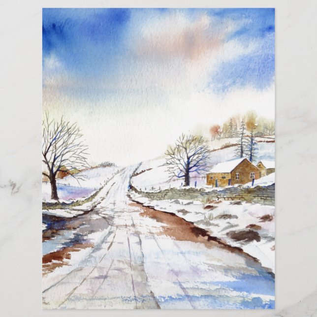 Wintery Lane Watercolor (Devant)