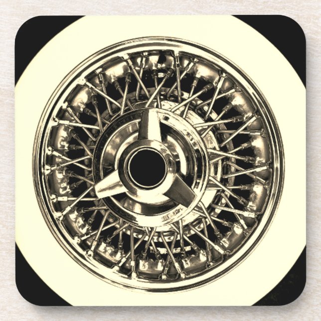 Wire Wheel Sports Voiture Dessous de verre Pneu (Devant)