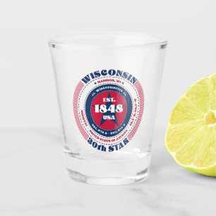 Wisconsin 30th Star Patriotic Shot verre