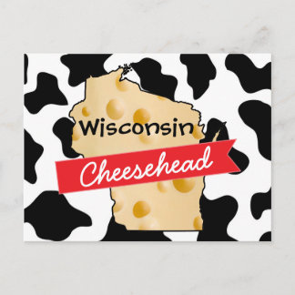 Wisconsin Cheesehead Cow Motif Carte postale