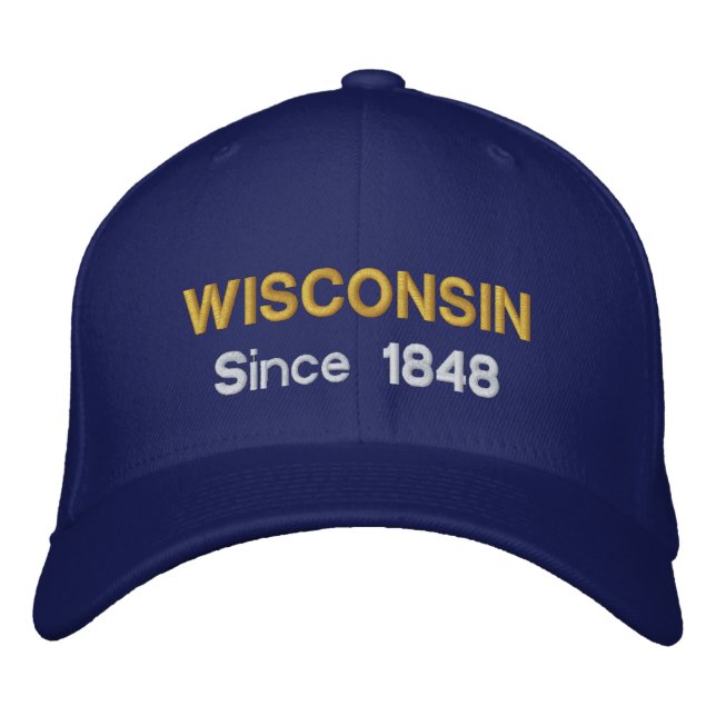 Wisconsin depuis 1848 Casquette de baseball (Devant)