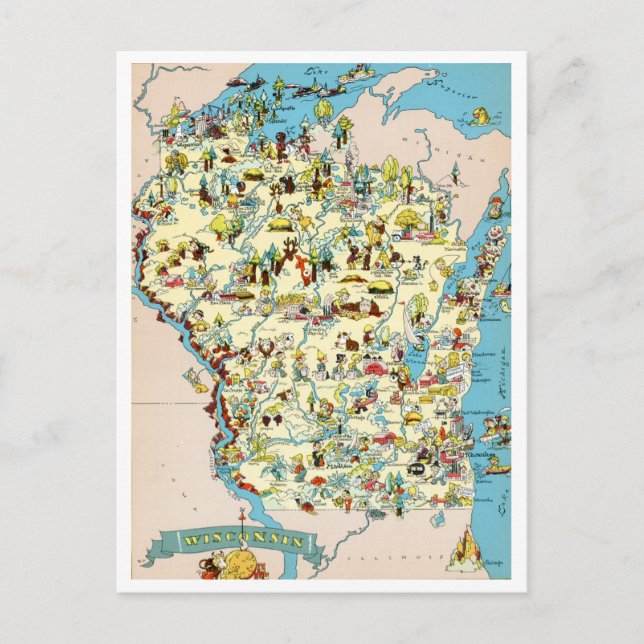 Wisconsin Funny Carte Vintage (Devant)
