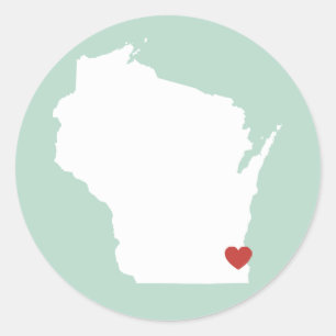 Wisconsin Love - Autocollant personnalisable