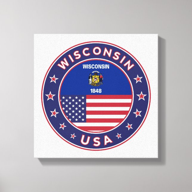 Wisconsin, poster du Wisconsin, impression de toil (Recto)