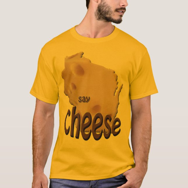 Wisconsin Say Cheese Mens Gold T-shirt (Devant)