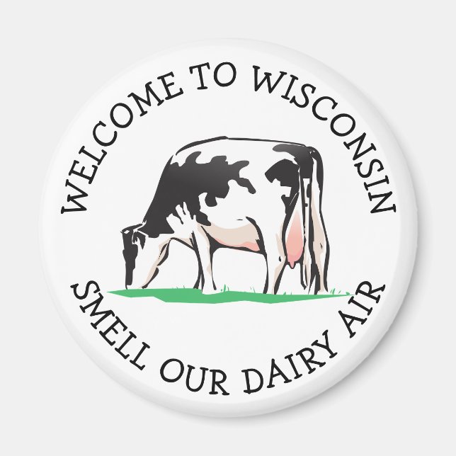 Wisconsin Vache Laitier Agricole Aimant Humour (Devant)