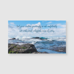 Wisdom Inspirational Blue Waves Magnet de photogra