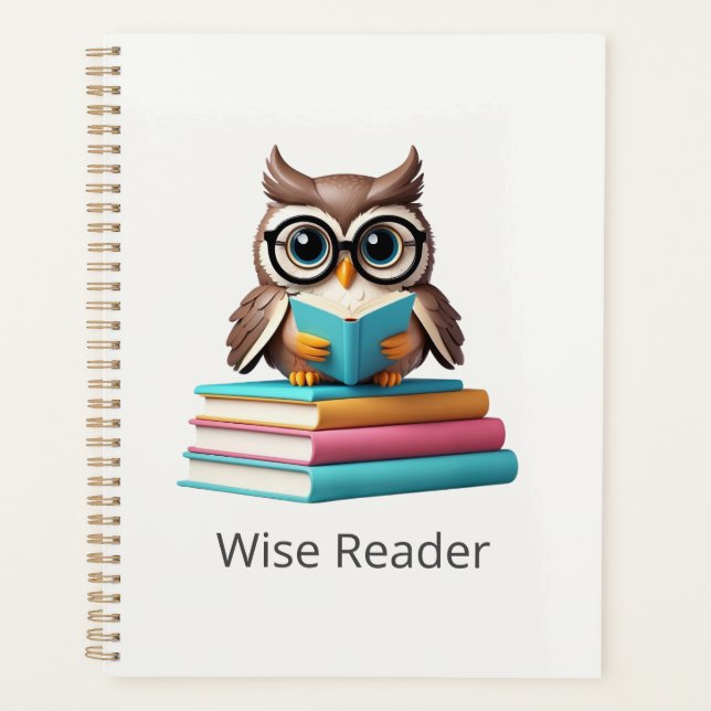 Wise Reader Owl Carnet du Journal des enfants (Devant)
