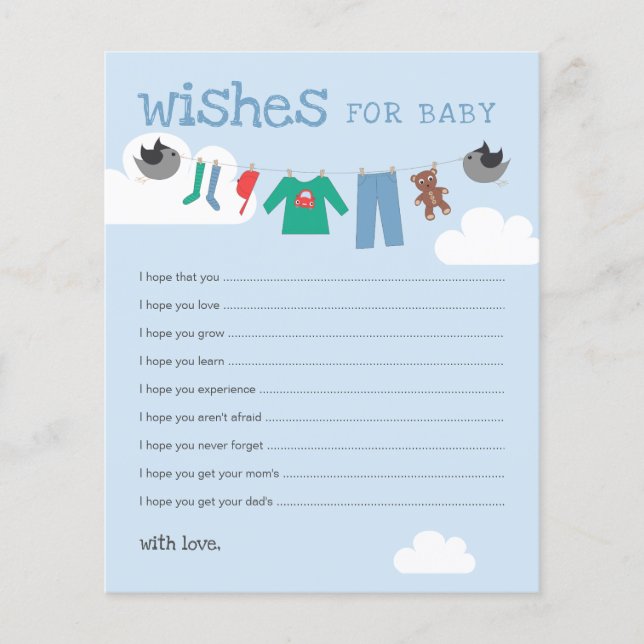 Wish for Baby Baby shower Clothesline Conseils Car (Devant)