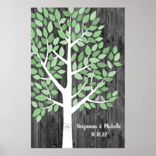 Wish Tree - 125 Leaf Guest Book Poster alternatif