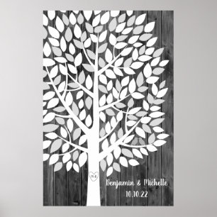 Wish Tree - 150 Leaf Guest Book Poster alternatif