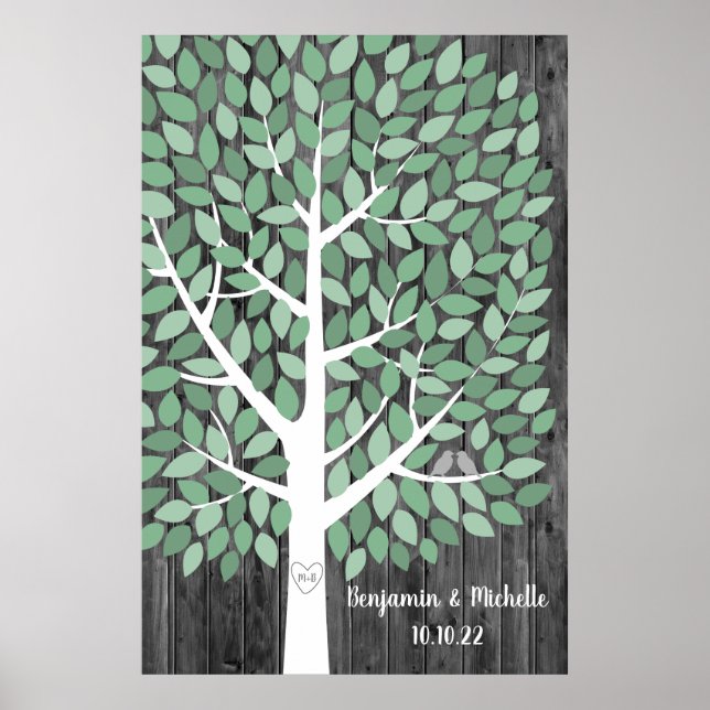 Wish Tree - 200 Leaf Guest Book Poster alternatif (Devant)